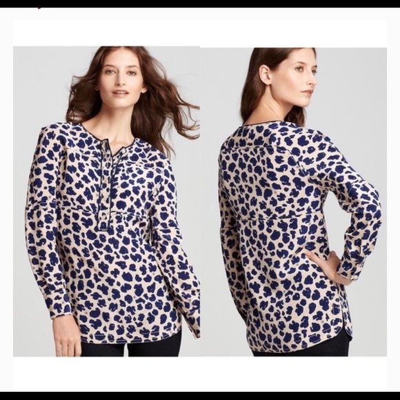 Tory Burch Robin Printed Silk Tunic - Picture 1 of 4